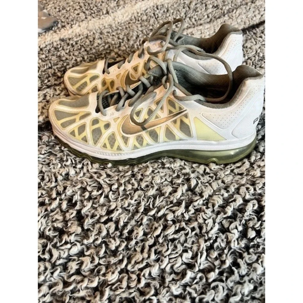 NIKE Air Max 2014 Men Sneakers Shoes White Silver/Gold Size‎ 10 429889 101